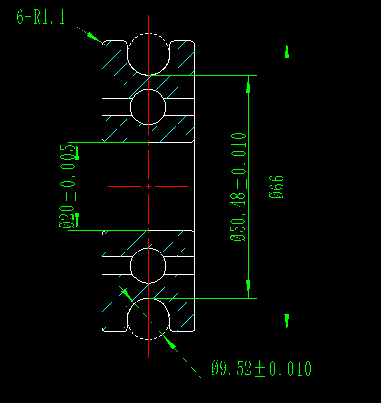 STB0494 非標導軌滾輪軸承 尺寸：20*66*9.52  產(chǎn)品編號:STB0494